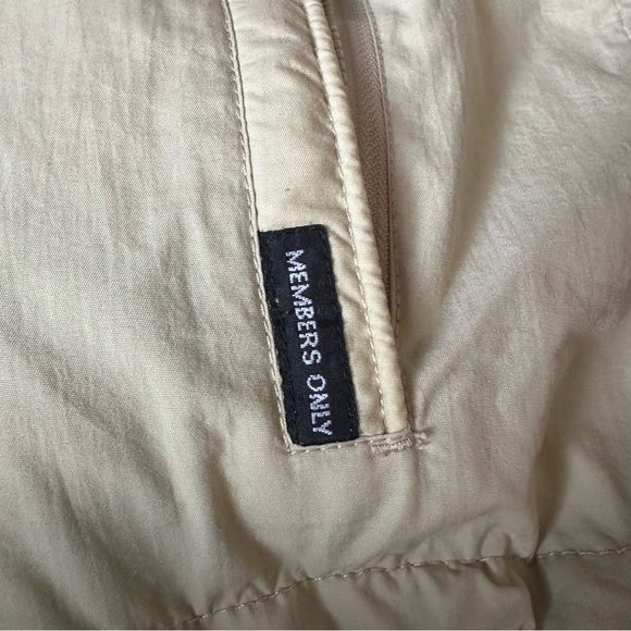 Members Only Nylon Hooded Windbreaker Parka Utility Jacket Men’s Medium Beige - Picture 9 of 9